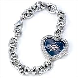 Milwaukee Brewers MLB Silver Rhinestone Ladies Heart Watch