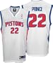 Tayshaun Prince White Reebok NBA Replica Detroit Pistons Jersey