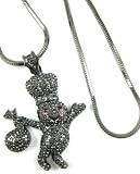 Hip Hop Iced Out Bk Dough Boy Pendant w/ Franco Chain