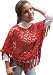 Handmade Lightweight Cotton Poncho - Deep Orange-brick (Medium Size/Crocheted...