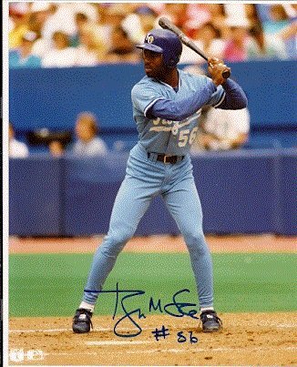 Autographed/Hand Signed 8x10 Photo Brian Mcrae Kc Royals