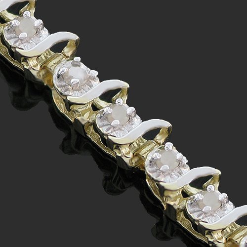  10K Yellow Gold Womens Diamond Tennis Bracelet 1.00 Ctw