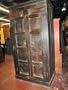Huge Antique India Teak Gujrat Doors Armoire Rustic Wardrobe Cabinet Teak Iron 92x47x30