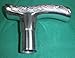 JWL (1) Cane Walking Stick Handle Fritz Style Cast Aluminum with Outside Connector