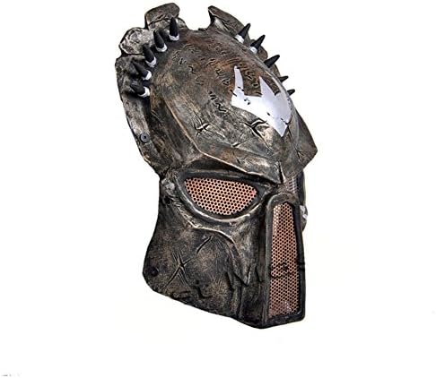 SPOD Alien Vs Predator AVP Wire Mesh Protection Full Face Paintball Silver Mask with LED Light ...