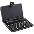 Leegoal 8-inch Tablet Stand with USB Keyboard and 1pcs stylus - Black PU Leather Carrying Case