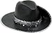 Director's Showcase Black Aussie Hat w/ Colored Band, Large - Silver Sequin Band W/ Silver Trim¹