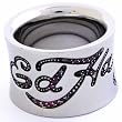 Ed Hardy Logo Ring with Paved Red Cz Stainless Steel