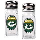 NFL Green Bay Packers Salt and Pepper Shaker Set with Crystal Coat
