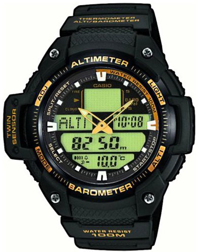Casio Men's SGW400H-1B Black Resin Quartz Watch with Digital Dial