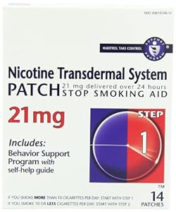 Nicotine Transdermal System Patch, Stop Smoking Aid, 21 mg, Step 1, 14 patches