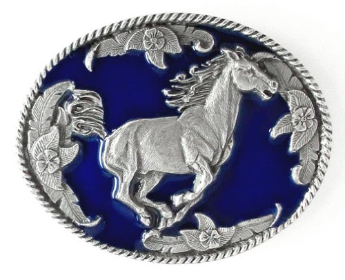 Pewter Belt Buckle - Galloping Horse - Pewter Belt Buckle
