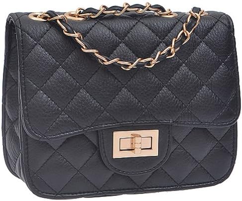 Quilted Clutch Crossbody Turn Lock Chain Handle Party Evening Formal Purse Bag