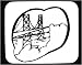Mouse Pad with San Francisco, black and white, bay, California, suspension, bridge