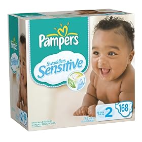 Pampers Swaddlers Sensitive Diapers, Size 2, 168 CountPampers Swaddlers Sensitive Diapers