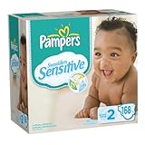 Pampers Swaddlers Sensitive Diapers Economy Pack Plus Size 2, 168 Count (Packaging May Vary)
