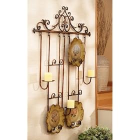 48 Scroll Design Wall Mounted Plate Rack Candle Holder by CC Home Furnishings