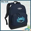 BLUE CRAB Backpack Navy Blue Blue Crab for Travel or School Bags - Best Unique Gifts For Boys, Girls, Adults, College Students, Men or Ladies