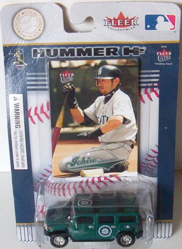 2004 Team Collectible - Ichiro - Hummer H2 & Ultra Limited Edition Card - Seattle Mariners - MLB Baseball Card & Die Cast (Fleer Diecast)