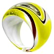 Handmade Yellow Marbled Glass Ring