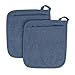 Ritz Royale Collection 100% Cotton Terry Cloth Pocket Mitt Set, Dual-Function Hot Pad/Pot Holder, 2-Piece, Federal Blue