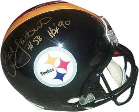 Jack Lambert Autographed Helmet | Details: Pittsburgh Steelers, Riddell Replica Helmet, HOF90