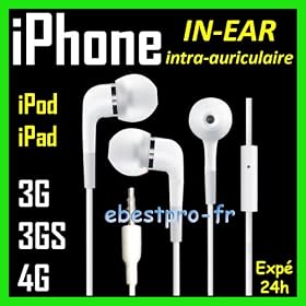 Ecouteur kit pi�ton oreillette casque avec micro pour Apple iPod iPhone - T�l...
