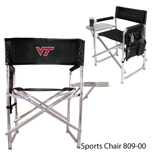 Virginia Tech Hokies NCAA Sports Chair (Black) (Embroidered Logo)