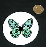 3" button / pin printed with green, aphid, insect, beetle, wings