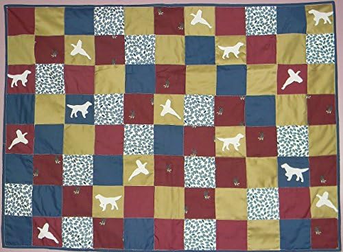 Baby boy hunting crib quilt - Dog pheasant blanket - Homemade baby quilt - Baby gift