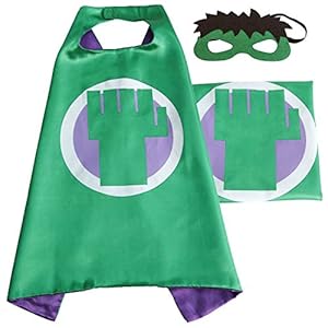 (Hulk) ROXX Superhero Superman Kids Girl And Boy Cape and Mask Costume for Child