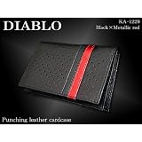DIABLO  パンチング ライン 名刺入れ カード ケース KA-1229 【黒×赤】