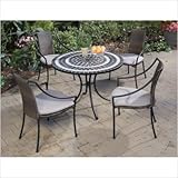 Del Mar Tile-Top Patio Table & 4 Laguna Slope Arm Chairs