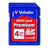 Verbatim Premium 4 GB SDHC Flash Memory Card, Class 6 (96171)