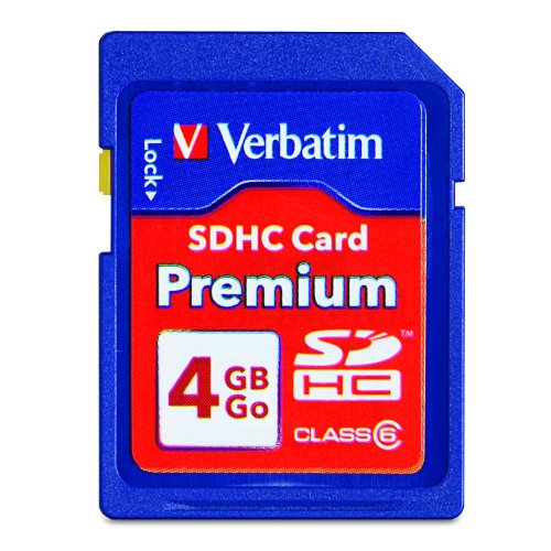 External hard drive:Verbatim Premium 4 GB SDHC Flash Memory Card, Class 6 (96171)