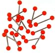 6MM Glow in the Dark Bubble Ball Barbells - Orange - 16MM Length - 14G - Sold Individually