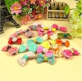 10 X Kids Pet Doggy Pup's Hair Head Flower Hairpin Clip Hair Bows for Small Puppy