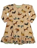 Sara's Prints - Toddler Girls Long Sleeve Horse Nightgown, Pink