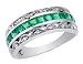 Emerald Ring with Diamonds 1.05 Carat (ctw) in 14K White Gold