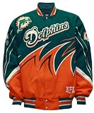 NFL Men's Miami Dolphins Slash Jacket (Aqua/Coral, X-Large)