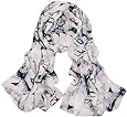 Lightweight Women's Gauzy Marilyn Monroe & Boutique Designs Long Silk Blend Chiffon Scarf Wrap Shawl (White)