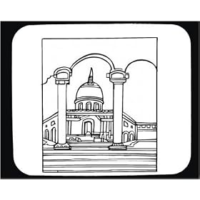 Decorated Mouse Pad with "black and white", architectural, religion, Israel, Palistine, "Middle East", construction, structure, "Dome of the Rock", Muslim, mosque, Islam, building