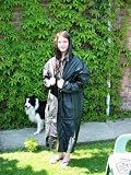 BLACK UNISEX PVC HOODED RAINCOAT MAC - FESTIVALS