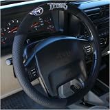 Tennessee Titans Black Poly Suede & Mesh Steering Wheel Cover