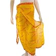 Orange Cotton Wrap Around Skirt with Om Mani Padme Hum designs