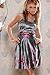 Satin Sommer Cocktail Kleid grau mit rosa