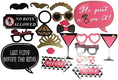 Bachelorette Party Photo Booth Props Kit - Amazing Party Supplies For Any Girls Night Out - 20 Count