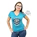 Harley-Davidson Womens Willie G Calavera Sugar Skull Circle Teal Short Sleeve V-Neck - MD