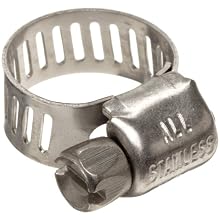 Precision Brand M4S Micro Seal, Miniature All Stainless Worm Gear Hose Clamp, 7/32" - 5/8" (Pack of 10)