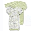 Gerber Placket Front Gown, 2 Pack, Neutral, 0-6 Months
